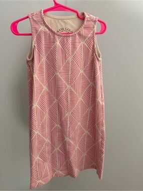 MAHI GOLD Pink & Cream Geometric Sleeveless Shift Dress